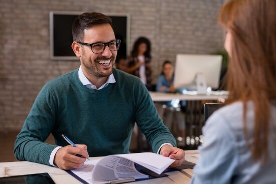 Man conducting interview